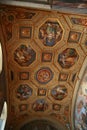 fresco paintings on the ceilings of rooms in the Vatican city Museum, Rome Royalty Free Stock Photo