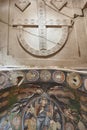 Ancient fresco paintings in Three cross church. Goreme, Cappadocia, Turkey Royalty Free Stock Photo