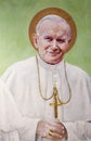 Fresco of Pope John Paul II Royalty Free Stock Photo