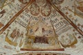 Fresco of Queen Agnes on the throne in St. Bendt's Church at