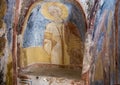 Fresco Saint Stephen, La Chiesa di San Lorenzo, Parco Rupestre Lama D`Antico Royalty Free Stock Photo