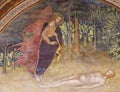 Fresco in San Gimignano - Creation of Adam