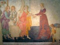 Fresco by Sandro Botticelli in the famous Louvre Museum, Paris, France Royalty Free Stock Photo