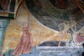 Fresco scenes of hellfire monster and damnation