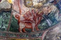 Fresco scenes of hellfire monster and damnation