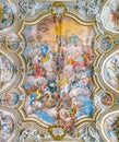 Fresco `Trionfo di Santa Caterina` by Filippo Randazzo in the Church of Santa Caterina in Palermo. Sicily, southern Italy.