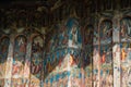 Fresco on wall of monastery GURA HUMORULUI, ROMANIA Royalty Free Stock Photo