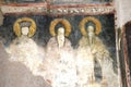 fresco on the wall of an old Serbian Orthodox monastery Royalty Free Stock Photo