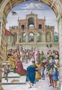 Fresco in Piccolomini Library, Siena Royalty Free Stock Photo