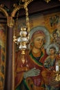 frescoe of madona  in an orthodox church in macedonia Royalty Free Stock Photo