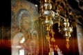 frescoe of madona  in an orthodox church in macedonia Royalty Free Stock Photo