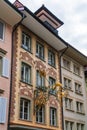 Frescoed building in old city, Lucerne, Switzerland