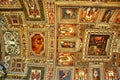 Frescoed ceiling of the Map Room in the Sistine Chapel in Vatican