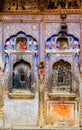 Frescoed Havelis in Mandawa, traditional ornately decorated residence, India. Rajasthan Royalty Free Stock Photo