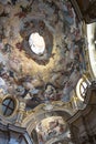 The frescoed interior of the church in Alba, Italy