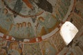 Frescoes in ancient cave church.