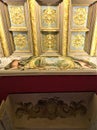 Frescoes, beauty and roof in Buonaccorsi Palace, Macerata city, Italy