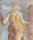 Frescoes on the Case Cazuffi-Rella in Trento - Temperance Royalty Free Stock Photo