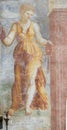 Frescoes on the Case Cazuffi-Rella in Trento - Temperance Royalty Free Stock Photo