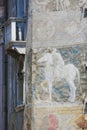 Frescoes on the Case Cazuffi-Rella in Trento Royalty Free Stock Photo