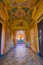The frescoes of the corridor leading to small cloister of Certos Royalty Free Stock Photo