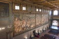 Frescoes by Giorgio Vasari in the Salone dei Cinquecento at Palazzo Vecchio, Florence, Italy. Royalty Free Stock Photo