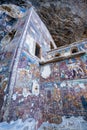 Frescoes on the rock church in Sumela Monastery. Sumela Monastery is a Greek Orthodox monastery Royalty Free Stock Photo