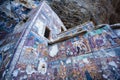 Frescoes on the rock church in Sumela Monastery. Sumela Monastery is a Greek Orthodox monastery. Royalty Free Stock Photo