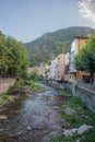 The Freser river in the town of Ribes de Freser