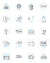 Fresh air linear icons set. Invigorating, Purifying, Clean, Refreshing, Oxygenating, Aromatic, Bracing line vector and