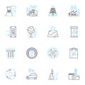 Fresh air linear icons set. Oxygen, Nature, Breeze, Cleanliness, Environment, Health, Revitalizing line vector and