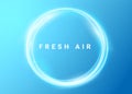 Fresh air round circle wind movement vector wave. Spa fresh air round twirl effect clean air flow.