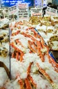 Fresh Alaska King Crab on ice for sale