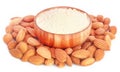 Fresh almonds with flour