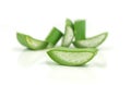 Fresh aloe vera leaf on white background Royalty Free Stock Photo