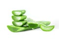 fresh aloe vera with slice isolate on white background