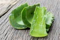 Fresh Aloevera on wood