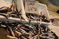 Fresh anchovies on fish market