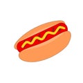 Isolated tasty fast food hot dog