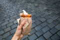 Fresh Appetizing Trdlo or Trdelnik - Traditional National Czech