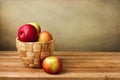 Fresh apple in basket