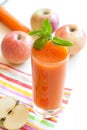 Fresh apple and carrot juice