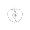 Fresh apple. Hand drawn sketch style eco food vector illustration. Royalty Free Stock Photo