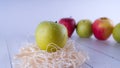 Fresh apple, Healthy nutrition concept. Fruit healthy snack always good idea. Red apple and green apple