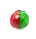 Fresh apple with red and green half