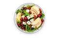 Fresh Apple Salad with Blue Cheese, Grapes, Pecans and Salad Mix, Fall Salad on White Background, Comfort Food