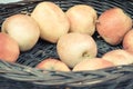 Fresh apples in basket as ingredients containing minerals and vitamins Royalty Free Stock Photo