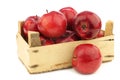 Fresh apples called `red love` in a wooden crate Royalty Free Stock Photo