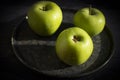 Fresh apples on natural ingredient vegetarian rustic harvest