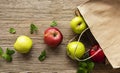 Fresh apples in a paper bag Royalty Free Stock Photo